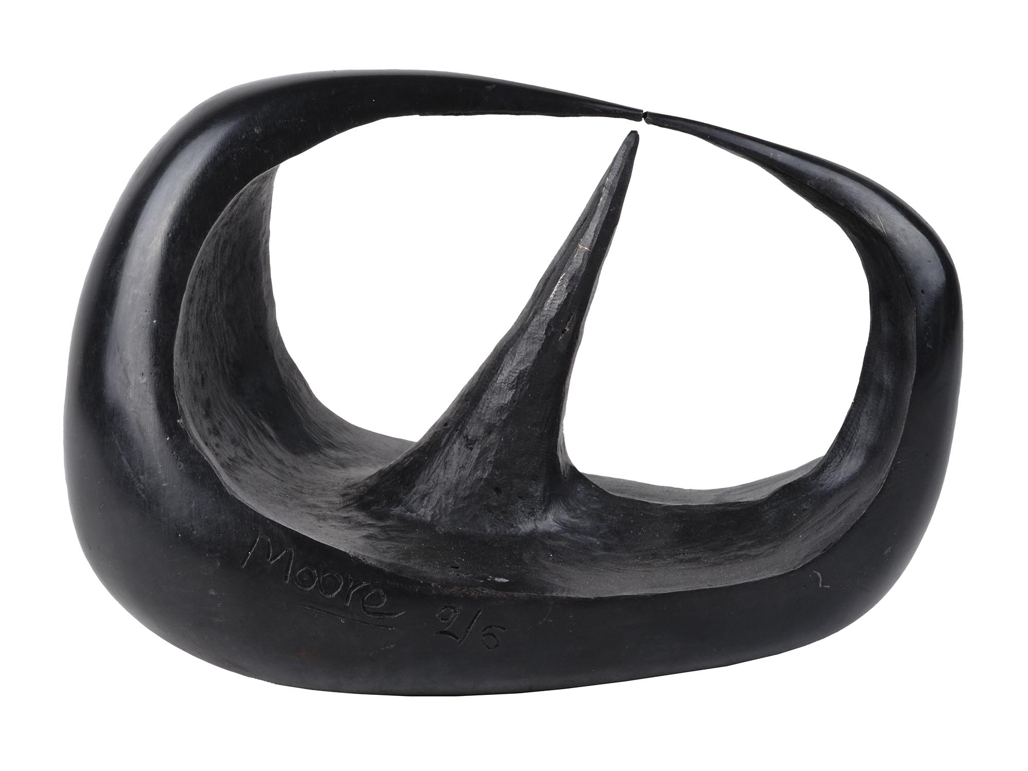 ENGLISH ABSTRACT BRONZE SCULPTURE BY HENRY MOORE PIC-2